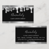 プロフェッショナルメイクアップアーティストグレーシルバーアイドラッシュ 名刺 (正面/裏面)