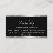 プロフェッショナルメイクアップアーティストグレーシルバーアイドラッシュ 名刺 (裏面)