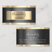 プロフェッショナルメイクアップアーティストグレーブラック金ゴールドの点滅 名刺 (正面/裏面)