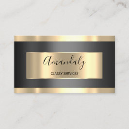 プロフェッショナルメイクアップアーティストグレーブラック金ゴールドの点滅 名刺