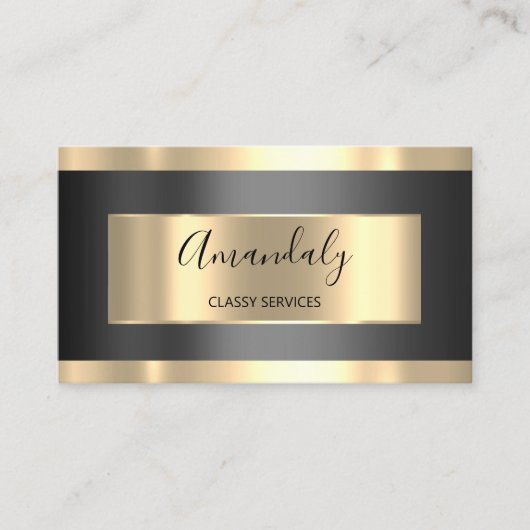 プロフェッショナルメイクアップアーティストグレーブラック金ゴールドの点滅 名刺 (正面)