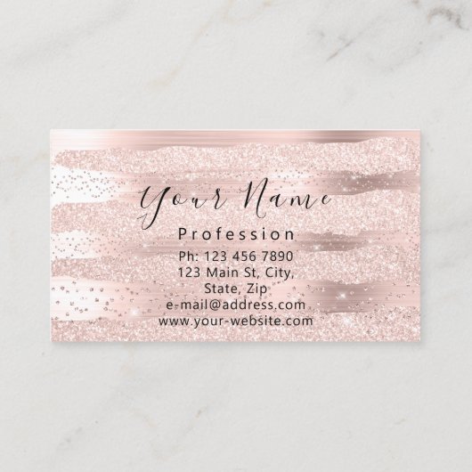 プロフェッショナルメイクアップアーティストシルバーキスリップ赤面 名刺 (裏面)