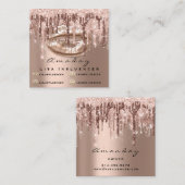 プロフェッショナルメイクアップアーティストドリップスグリッターソーシャルリップ スクエア名刺 (正面/裏面)