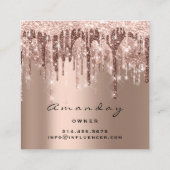 プロフェッショナルメイクアップアーティストドリップスグリッターソーシャルリップ スクエア名刺 (裏面)