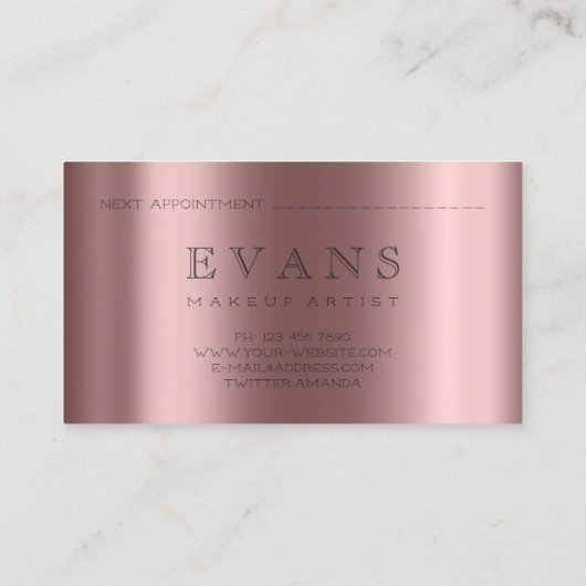 プロフェッショナルメイクアップアーティストバラアポイントメントカード 予約カード (裏面)
