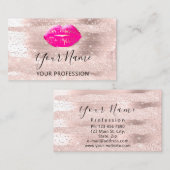プロフェッショナルメイクアップアーティストバラキスリップピンク金ゴールド 名刺 (正面/裏面)