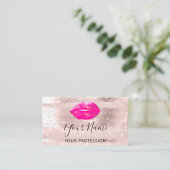 プロフェッショナルメイクアップアーティストバラキスリップピンク金ゴールド 名刺 (スタンド正面)