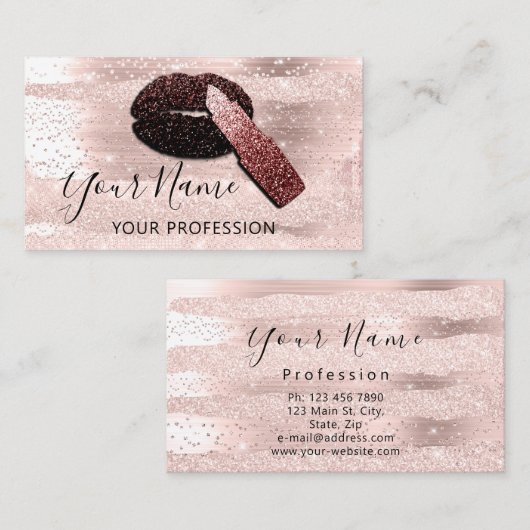 プロフェッショナルメイクアップアーティストバラキス唇 名刺 (正面/裏面)