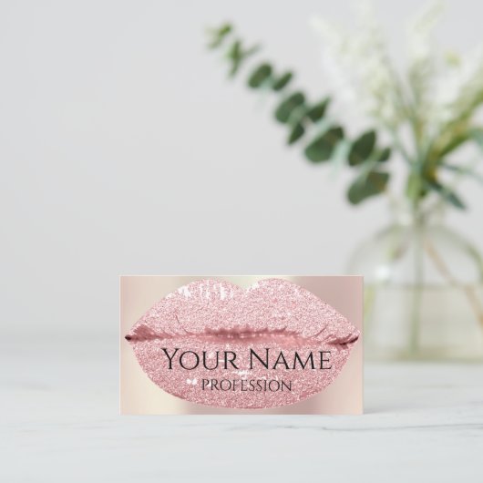 プロフェッショナルメイクアップアーティストバラグリッターリップキス 名刺 (スタンド正面)
