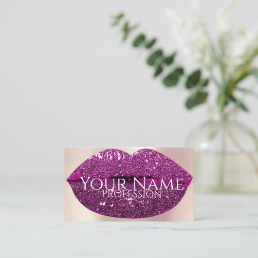プロフェッショナルメイクアップアーティストバラグリッターリップベリー 名刺 (スタンド正面)