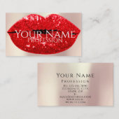 プロフェッショナルメイクアップアーティストバラグリッターリップレッド 名刺 (正面/裏面)