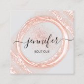 プロフェッショナルメイクアップアーティストバラグレーパウダーロゴ スクエア名刺 (正面)