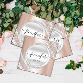 プロフェッショナルメイクアップアーティストバラシルバーグレーロゴ スクエア名刺