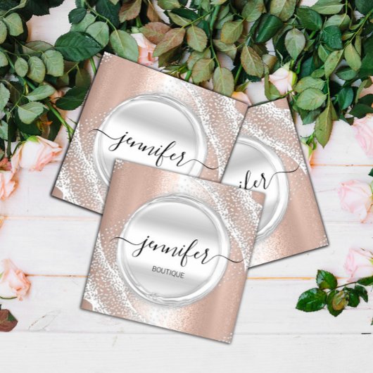 プロフェッショナルメイクアップアーティストバラシルバーグレーロゴ スクエア名刺