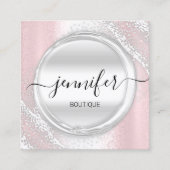 プロフェッショナルメイクアップアーティストバラシルバーグレーロゴ スクエア名刺 (正面)