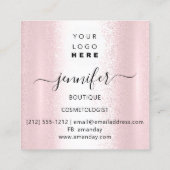 プロフェッショナルメイクアップアーティストバラシルバーグレーロゴ スクエア名刺 (裏面)