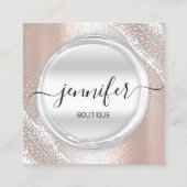 プロフェッショナルメイクアップアーティストバラシルバーグレーロゴ スクエア名刺 (正面)