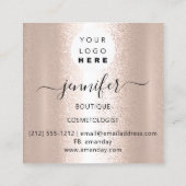 プロフェッショナルメイクアップアーティストバラシルバーグレーロゴ スクエア名刺 (裏面)