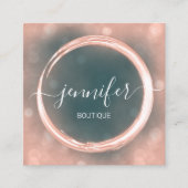 プロフェッショナルメイクアップアーティストバラティール（緑がかった色）ロゴ スクエア名刺 (正面)