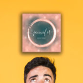 プロフェッショナルメイクアップアーティストバラティール(緑がかった色)ロゴ スクエア名刺