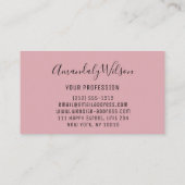 プロフェッショナルメイクアップアーティストバラモダンピンクスキニー 名刺 (裏面)