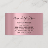 プロフェッショナルメイクアップアーティストバラモダン赤面 名刺 (裏面)