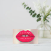 プロフェッショナルメイクアップアーティストバラレッドリップQRコード 名刺 (スタンド正面)