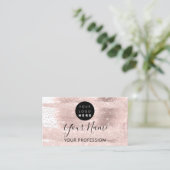 プロフェッショナルメイクアップアーティストバラ紙吹雪ロゴ 名刺 (スタンド正面)