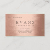 プロフェッショナルメイクアップアーティストバラ赤面アポイントメント 予約カード (裏面)