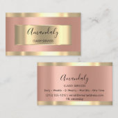 プロフェッショナルメイクアップアーティストバラ金ゴールドの点滅 名刺 (正面/裏面)