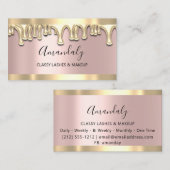 プロフェッショナルメイクアップアーティストピンクウェシンラッシュドリップ 名刺 (正面/裏面)