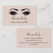 プロフェッショナルメイクアップアーティストブラウンまつ毛金ゴールドVIP 名刺 (正面/裏面)