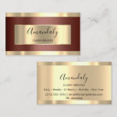 プロフェッショナルメイクアップアーティストブラウン金ゴールドまばたき 名刺 (正面/裏面)