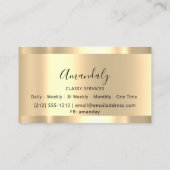 プロフェッショナルメイクアップアーティストブラウン金ゴールドまばたき 名刺 (裏面)