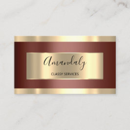 プロフェッショナルメイクアップアーティストブラウン金ゴールドまばたき 名刺