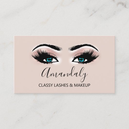 プロフェッショナルメイクアップアーティストブルーアイドラッシュ金ゴールドVIP 名刺 (正面)