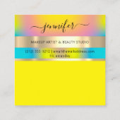 プロフェッショナルメイクアップアーティストヘア爪、 ネイル金ゴールド黄 スクエア名刺 (裏面)