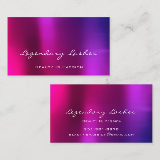 プロフェッショナルメイクアップアーティストホログラフピンクベリー 名刺 (正面/裏面)