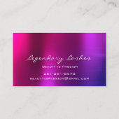 プロフェッショナルメイクアップアーティストホログラフピンクベリー 名刺 (裏面)