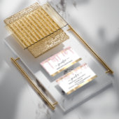 プロフェッショナルメイクアップアーティストホワイトピンクドリップビップ 名刺