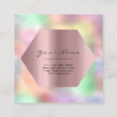 プロフェッショナルメイクアップアーティストモノグラム王室のフレーム スクエア名刺 (裏面)