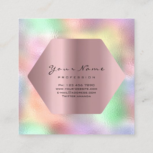 プロフェッショナルメイクアップアーティストモノグラム王室のフレーム スクエア名刺 (裏面)