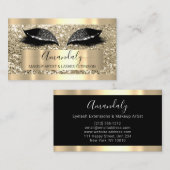 プロフェッショナルメイクアップアーティストラッシュアイズグリッターブラック 名刺 (正面/裏面)