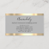 プロフェッショナルメイクアップアーティストラッシュイベントグレー金ゴールド 名刺 (裏面)