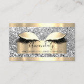 プロフェッショナルメイクアップアーティストラッシュイベントグレー金ゴールド 名刺 (正面)