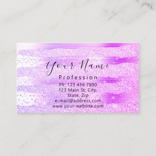 プロフェッショナルメイクアップアーティストラッシュエクステンションピンク 名刺 (裏面)