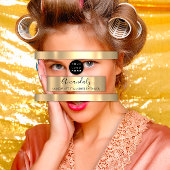 プロフェッショナルメイクアップアーティストラッシュカスタムロゴ金ゴールド 名刺