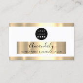 プロフェッショナルメイクアップアーティストラッシュカスタムロゴ金ゴールド 名刺 (正面)