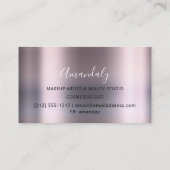 プロフェッショナルメイクアップアーティストラッシュバラ赤面グレー 名刺 (裏面)