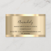 プロフェッショナルメイクアップアーティストラッシュバラ金ゴールドセピア 名刺 (裏面)
